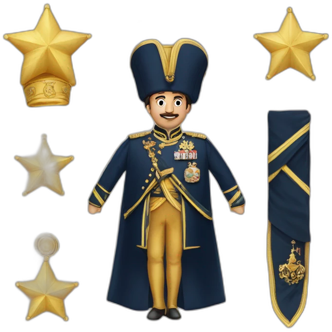Sultan Mustafa 19th century navu uniform with awards and stars emoji