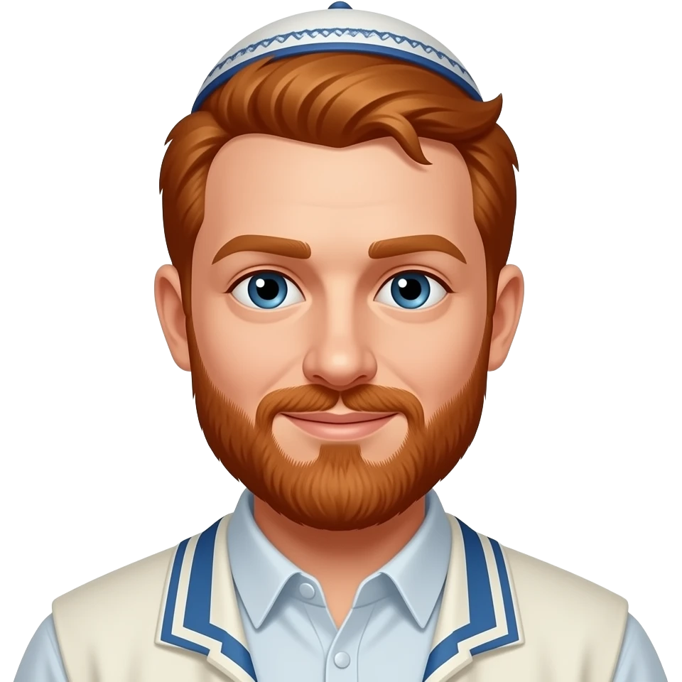 A redheaded guy wearing a yarmulke emoji
