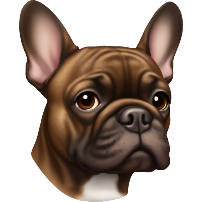 brown and dark brown brindle french bulldog emoji