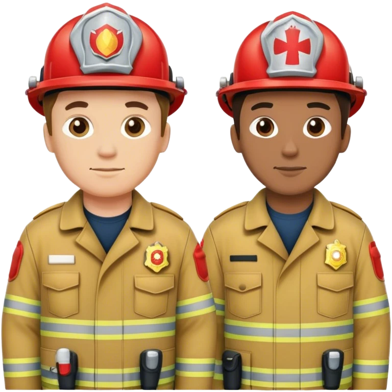 Fireman and Paramedic standing together emoji
