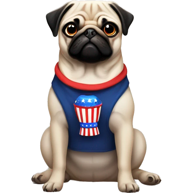 4th of July pug emoji