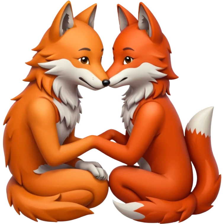 the wolf and the fox embrace emoji