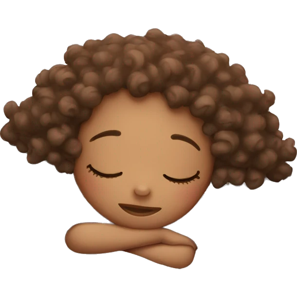 Curly girl sleeping emoji