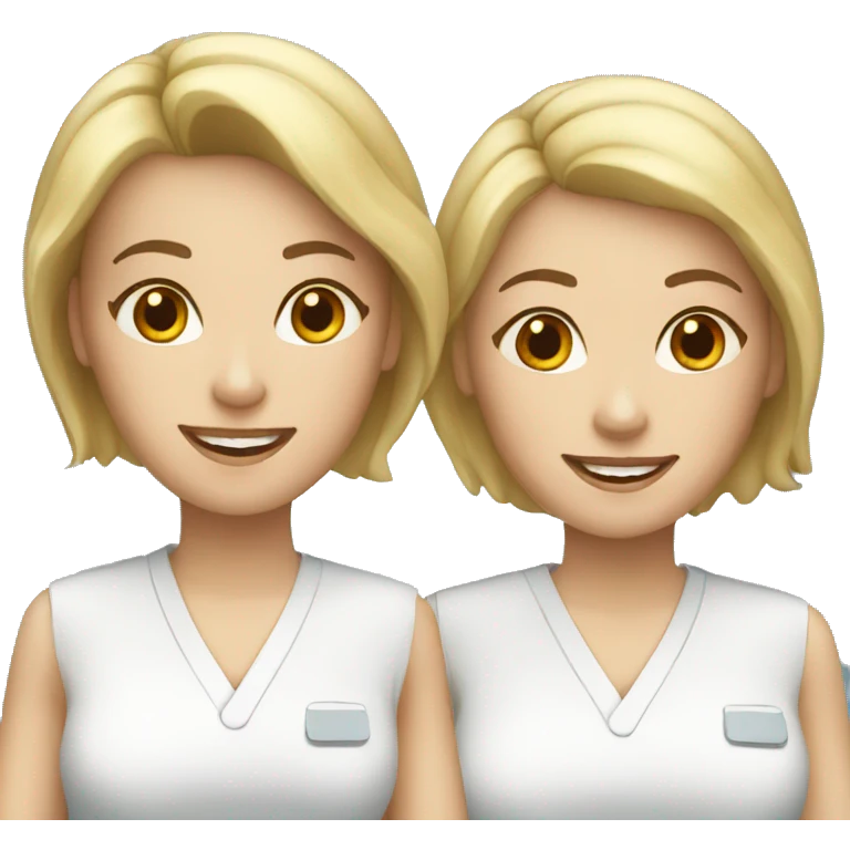 three white female nurses emoji