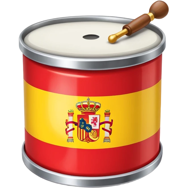 Quiero un emoji que sea un tambor de metal con la bandera de España  emoji