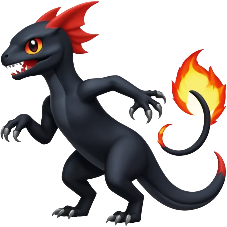 Shiny Duskull-Salandit-Umbreon-Charmeleon-Fakémon-hybrid-creature (full body)  emoji