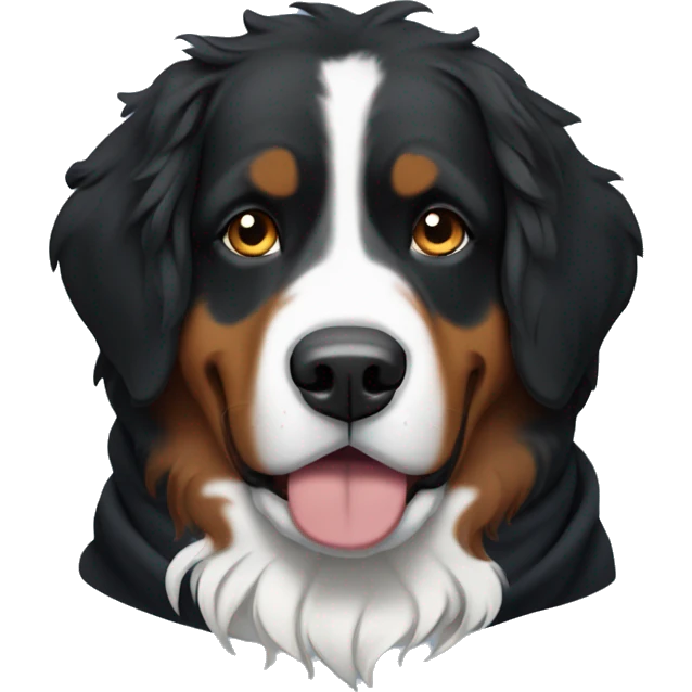 Create a Bernese Mountain Dog with a Hoodie emoji