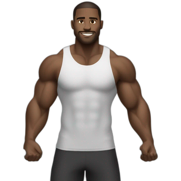 muscular black man working out emoji