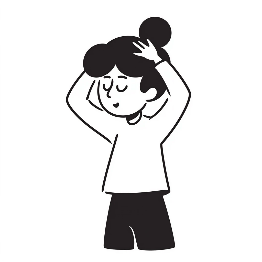 hand-drawn person shaking their head, loose lines emoji