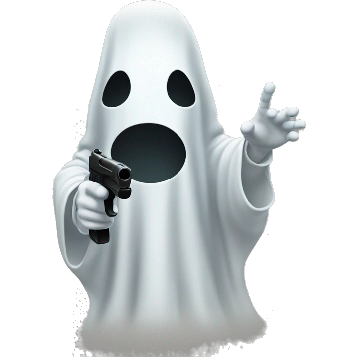 ghost holding invisible gun emoji