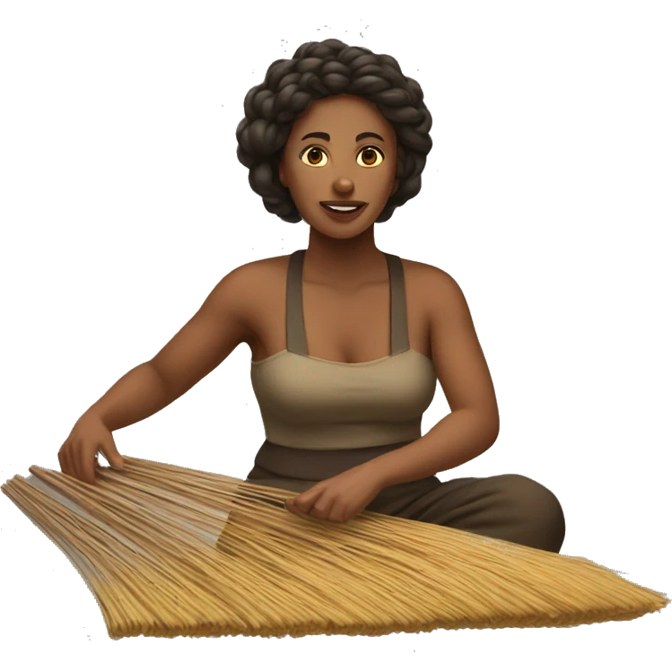 Woman weaving energy emoji