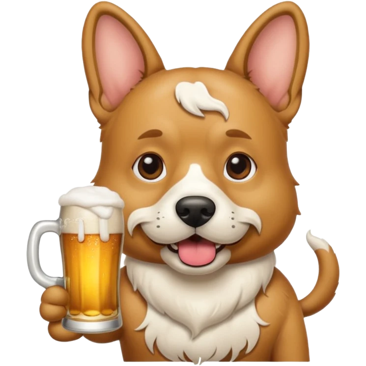 Ein Hund der talahon ist und Bier trinkt emoji