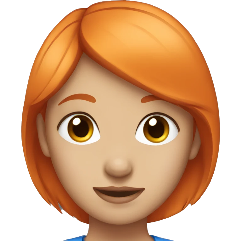 Girl with short orange hair and blue eyes emoji