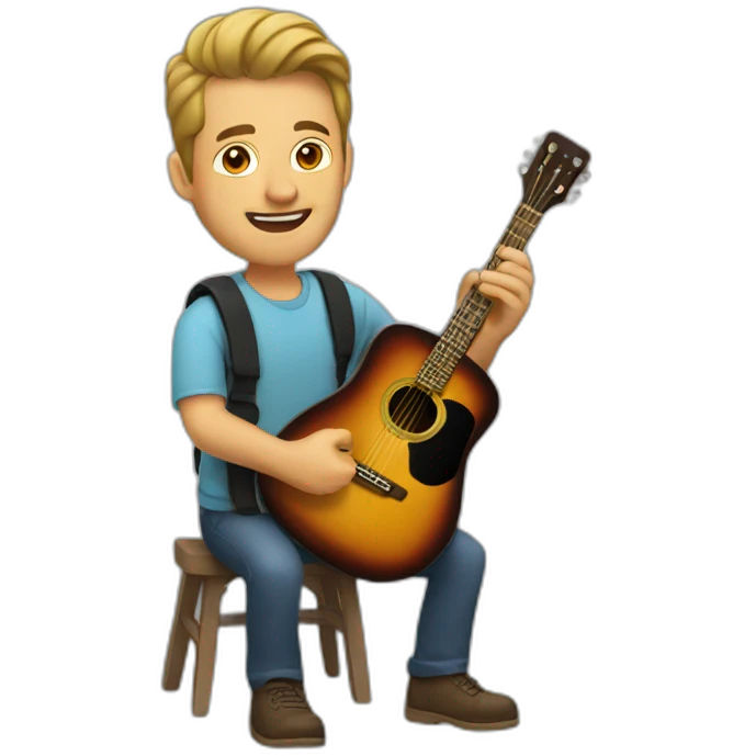 Dad playing guitar emoji