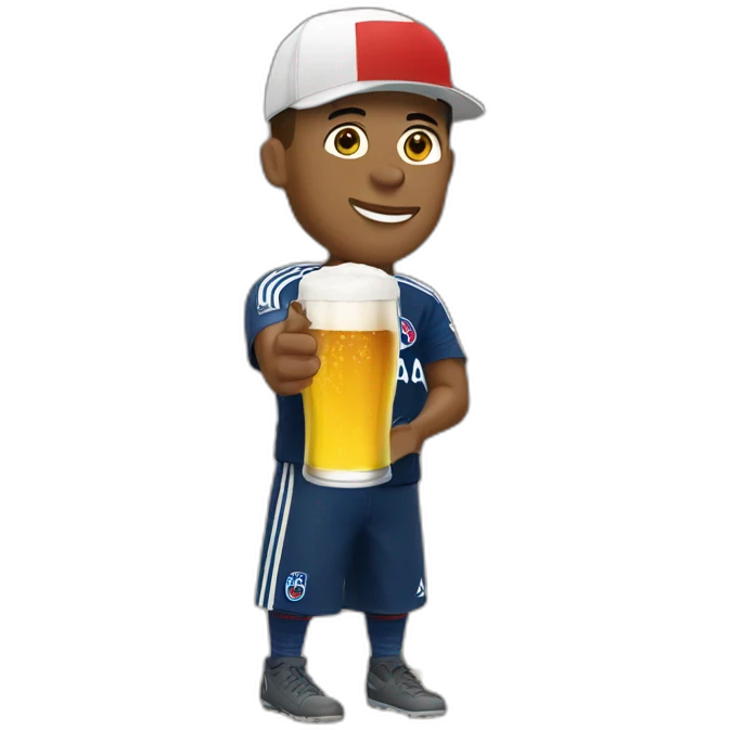 Mbappé drink beer emoji