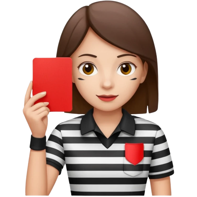 Fille arbitre carte rouge emoji