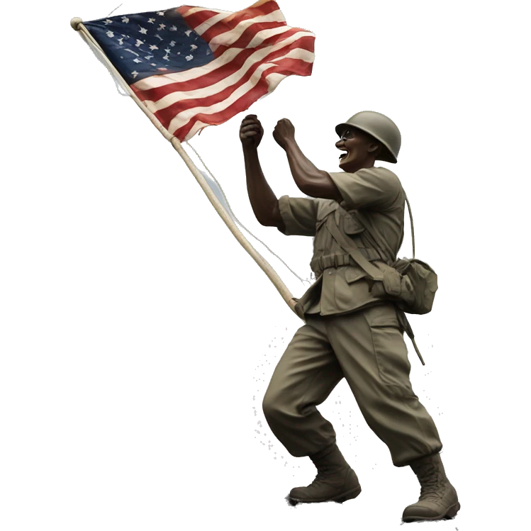 Raising the flag on Iwo Jima civiian emoji