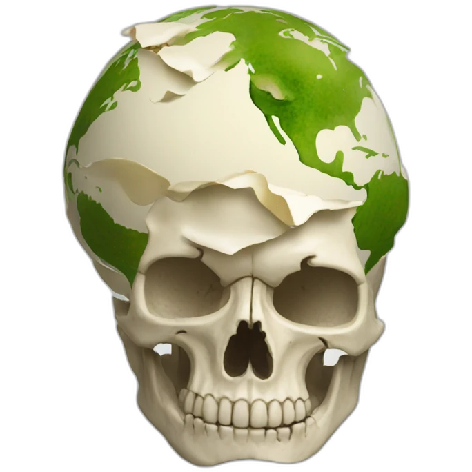 earth skull pealing emoji