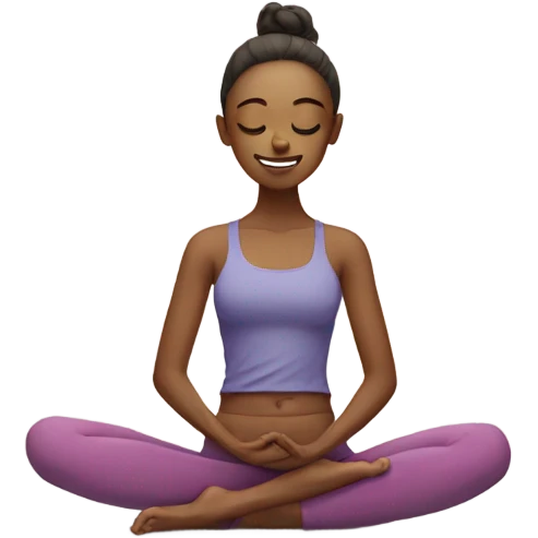 Emoji face. Skinny fit yoga girl emoji