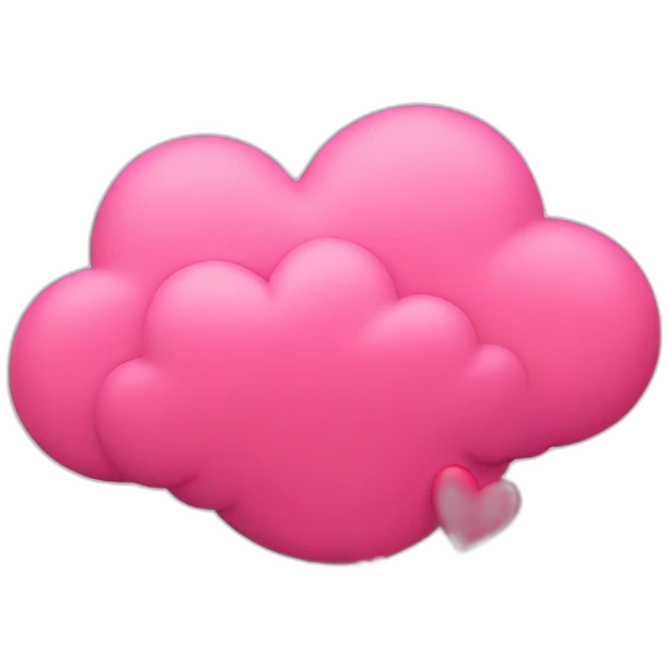 Pink Valentine cloud with hearts emoji