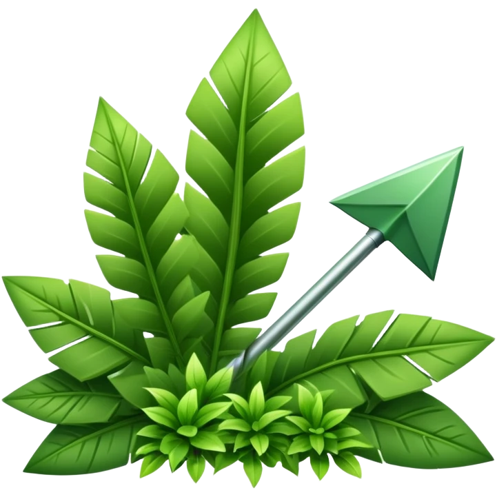 downward arrow surrounded by plants emoji