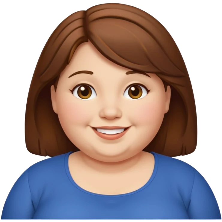 chubby lady with a brown hair emoji