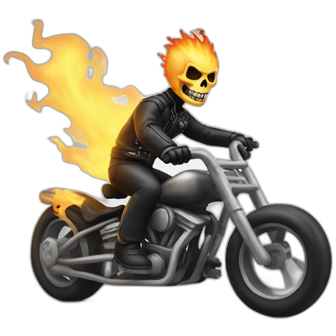 ghost rider on his bike emoji