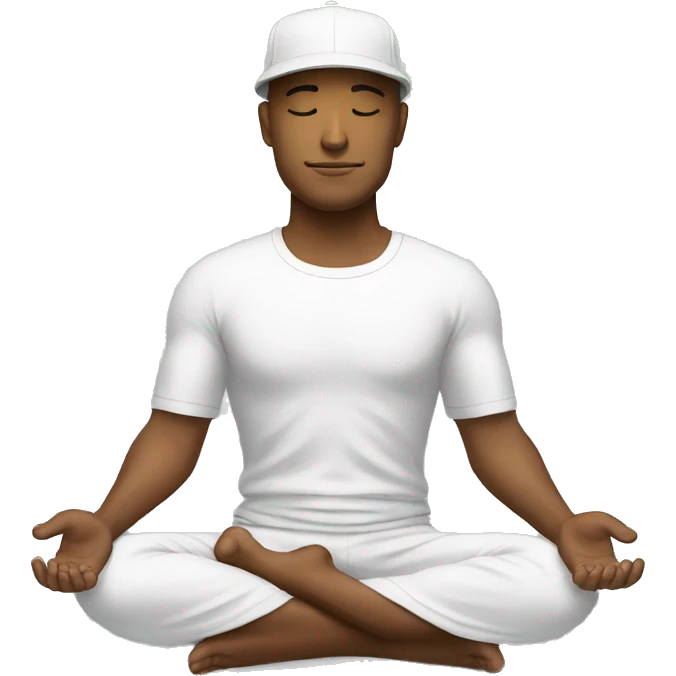 withe man meditation with cap emoji