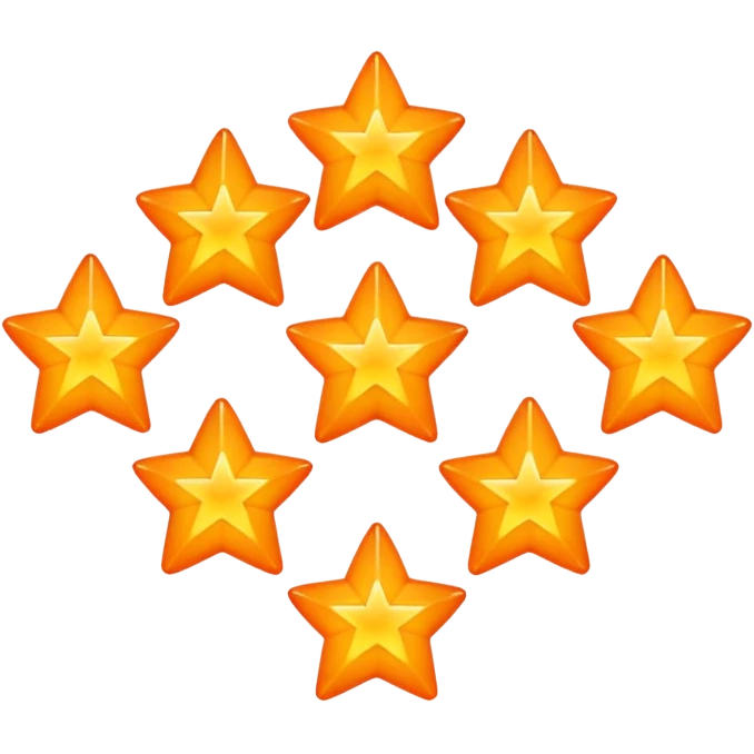 5 solid orange stars emoji