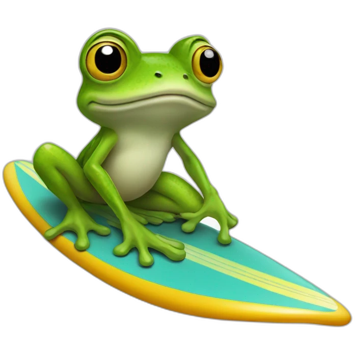 surfboarding frog emoji