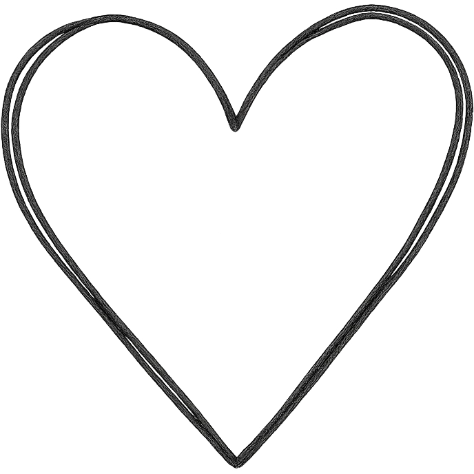 hand drawn outlined heart icon emoji