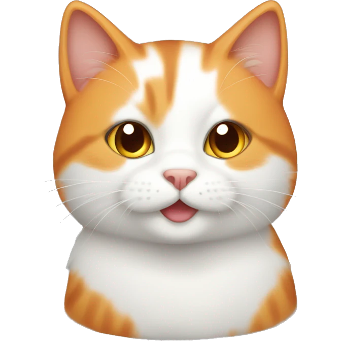 orange and white cat being cute emoji