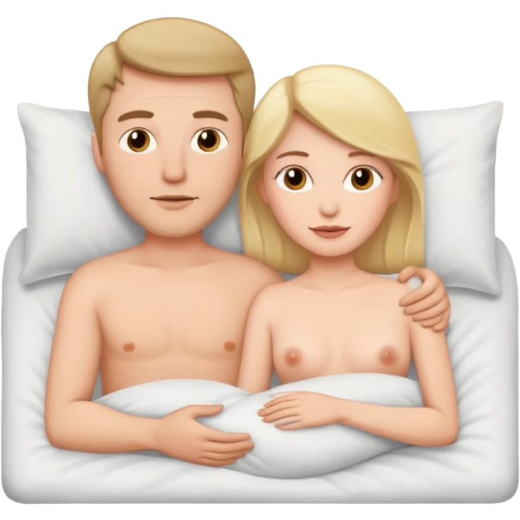 White man and white woman in bed emoji