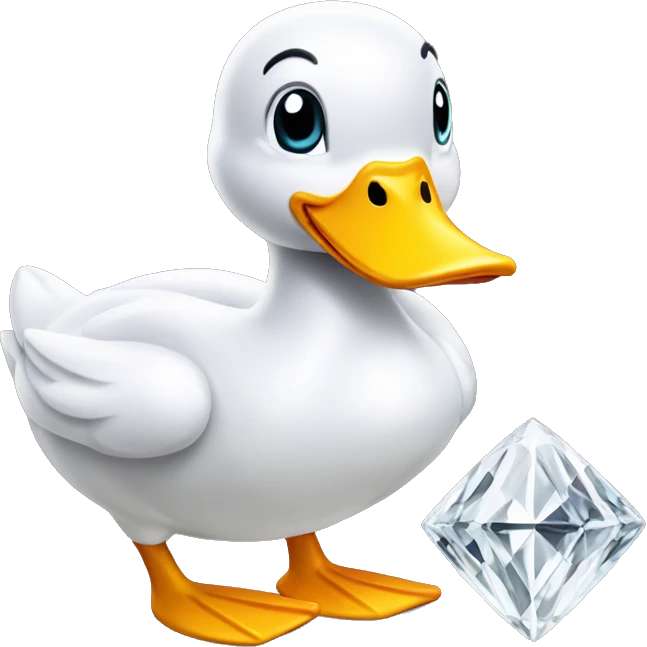 Duck shaped 56-carat diamond emoji