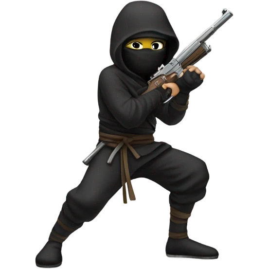 Ninja holding a gun￼ emoji