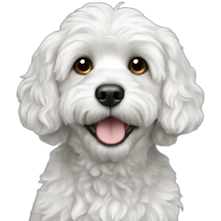 White cavapoo with grey ears emoji
