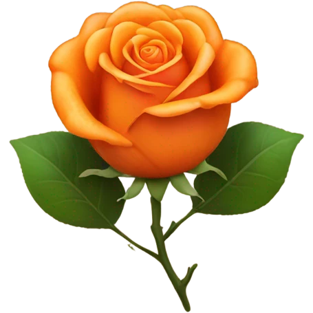 Orange aesthetic heart in which there is a bright orange rose  emoji