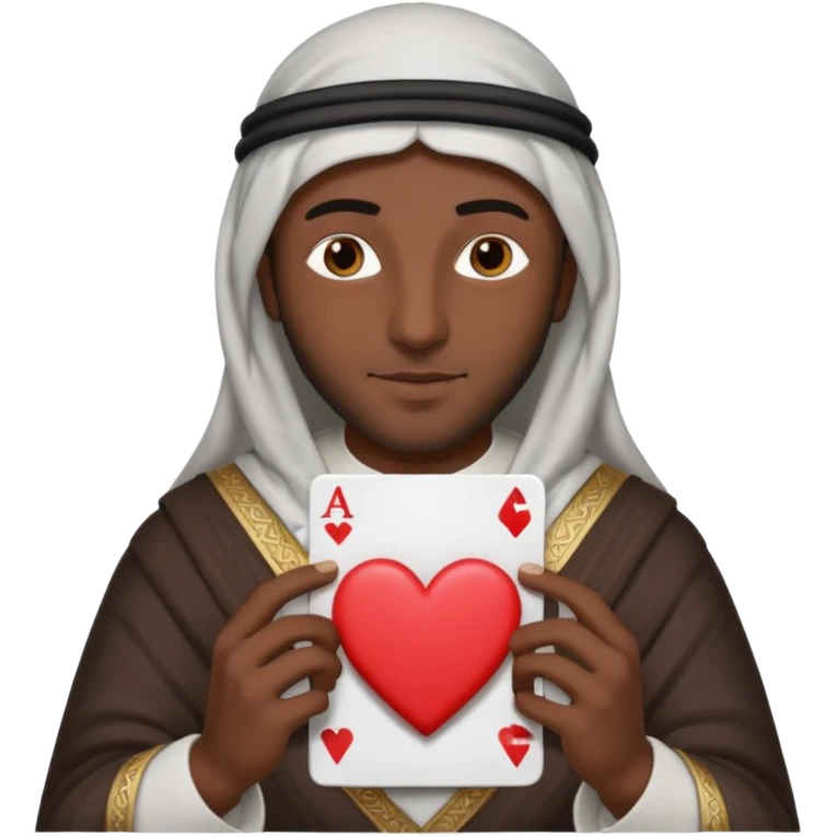 heart playing card with an arab man emoji