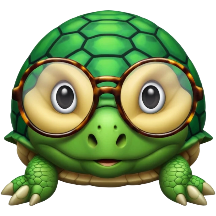Tortue avec lunettes  emoji