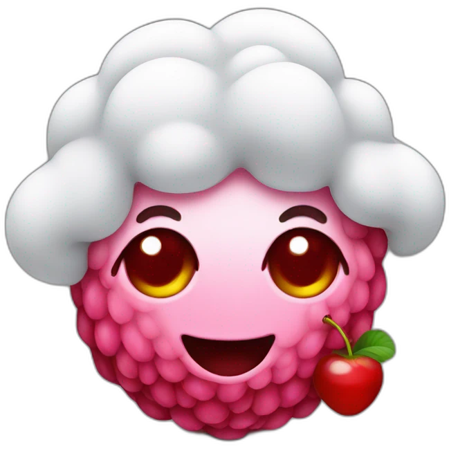 Raspberry with cherry emoji