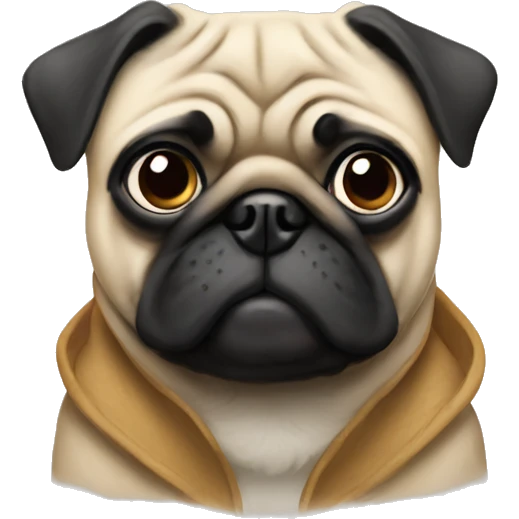 Pug with a coat emoji