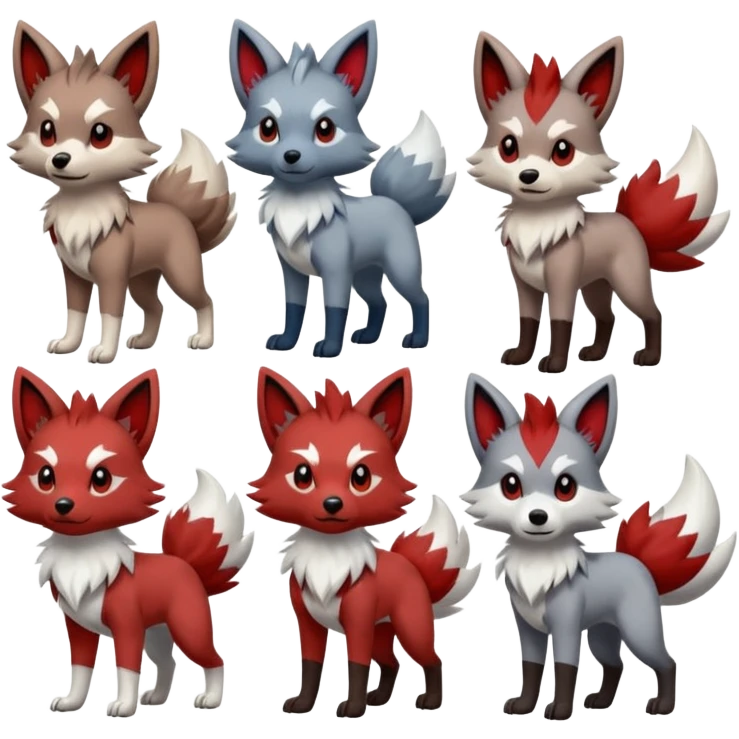 Lycanroc-Poochyena-Zangoose-Zorua-fusion emoji