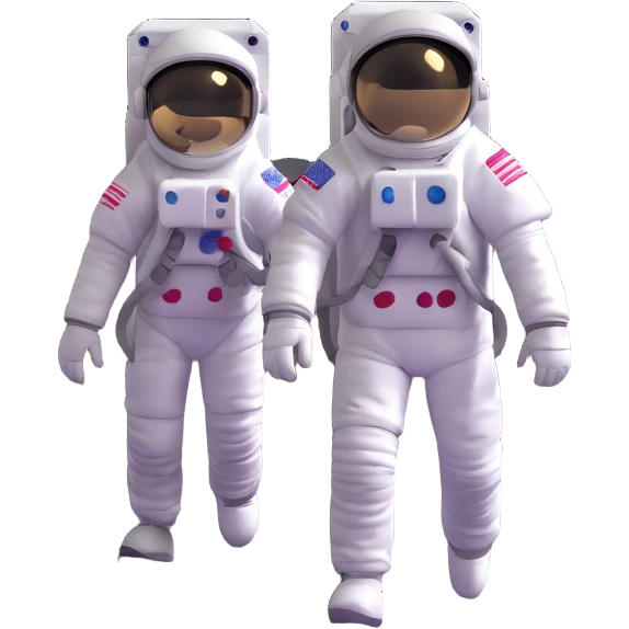 astronaut walking on the moon surface with lunar landscape emoji