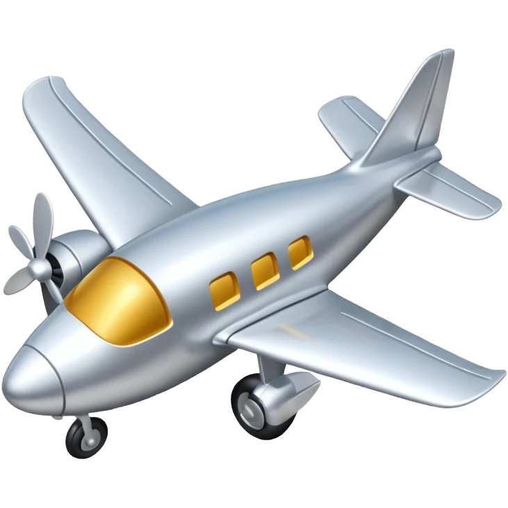 all silver toy plane emoji