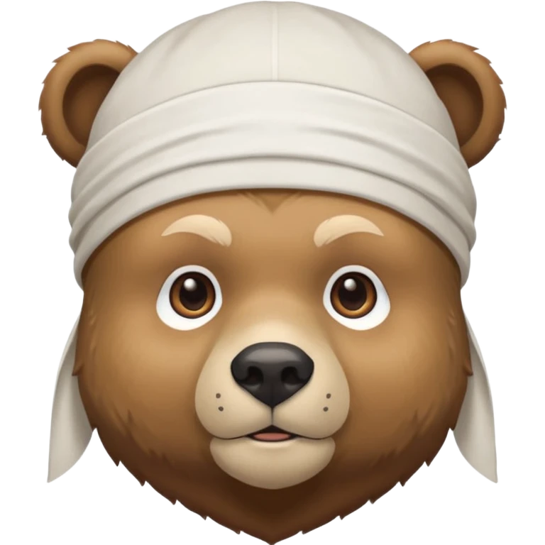 Сделай лицо медведя в белой дюраге emoji