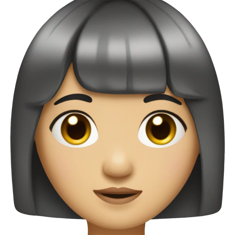 asian girl with curtain bangs and short black hair emoji