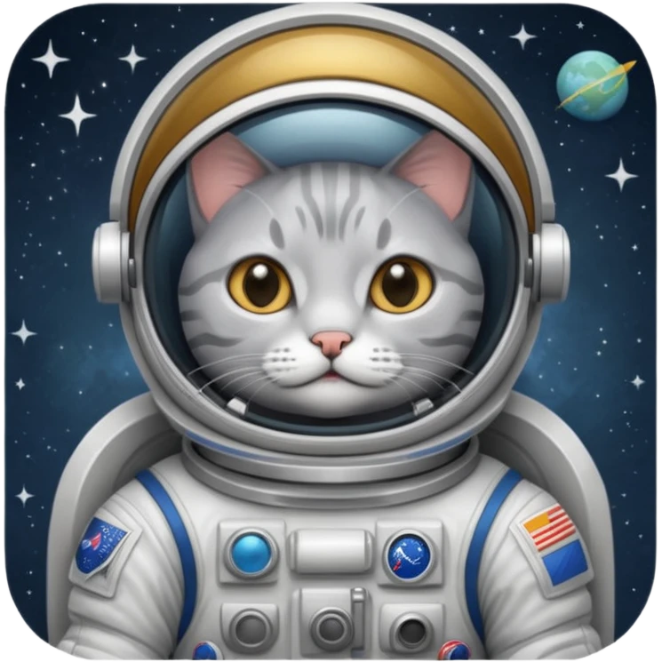 grey cat Astronaut emoji