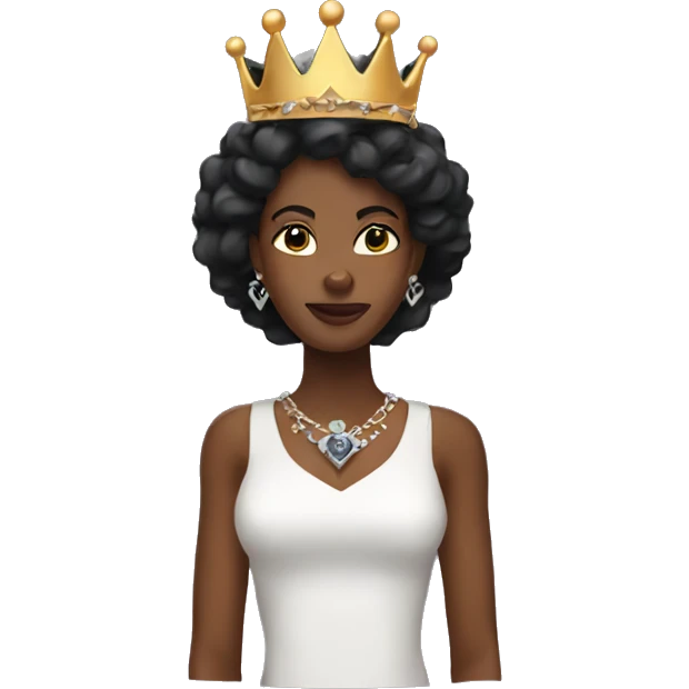 Black queen wearing a crown emoji