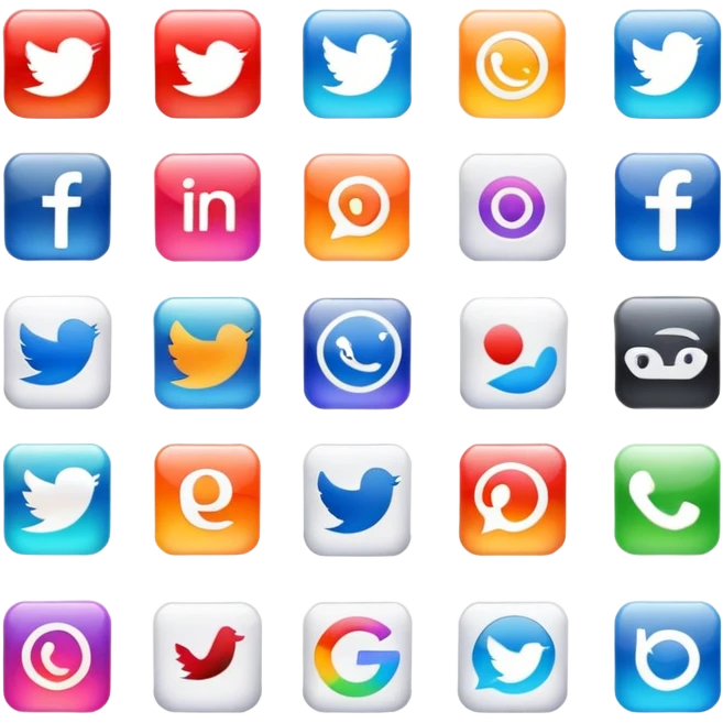 social media icons collection, SNS apps emoji
