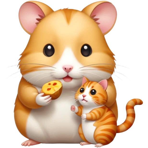 고양이를 먹고 있는 햄스터 emoji